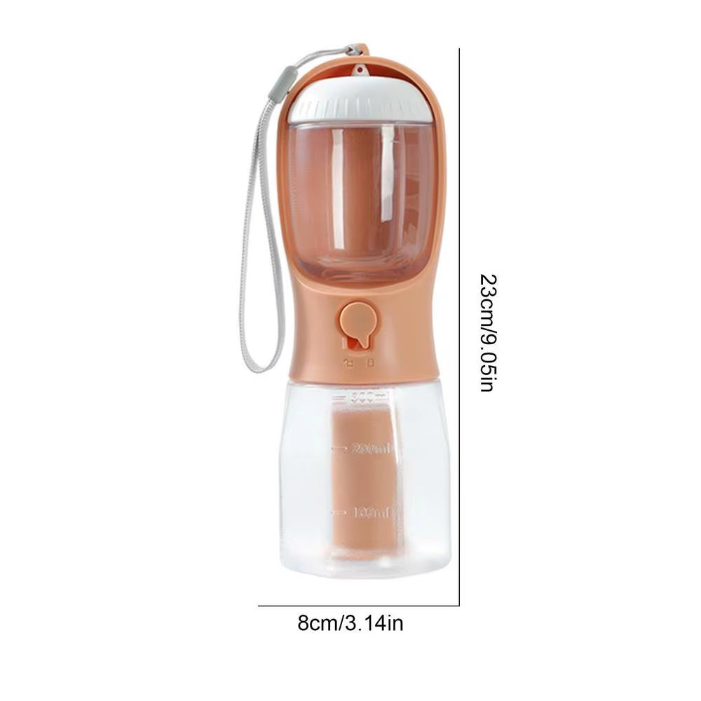 3 in 1 Portable Dog Water Bottle for Outdoor Walking Pet Drinker Cats Dogs Bowl Food Dispenser with Garbage Bag Pet Supplies