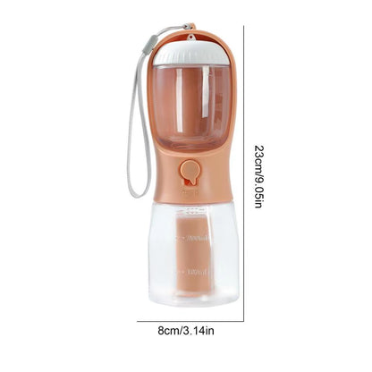 3 in 1 Portable Dog Water Bottle for Outdoor Walking Pet Drinker Cats Dogs Bowl Food Dispenser with Garbage Bag Pet Supplies